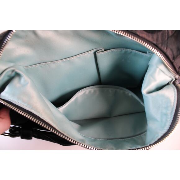 Coach Signature C Purse Brown Jacquard Hobo Bag Blue Lining 14.5 x 10.5 x 1.5 - Picture 7 of 11